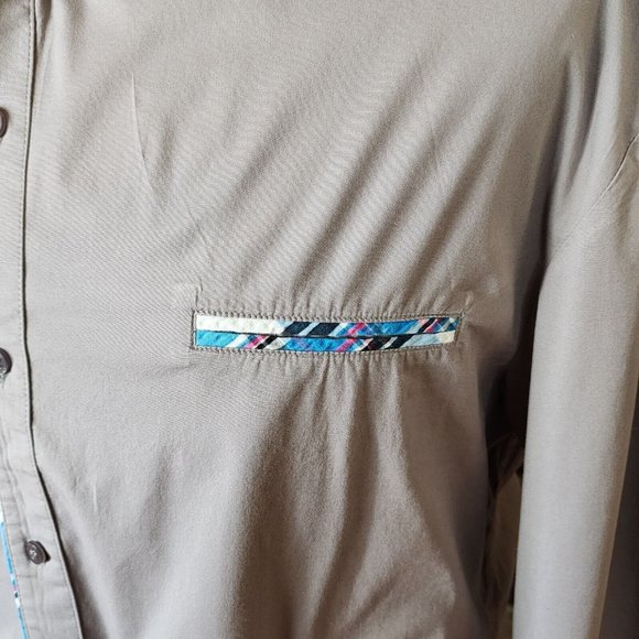 Tomsware Gray Button-Down Shirt Plaid Accents Size 3XL - Picture 5 of 8